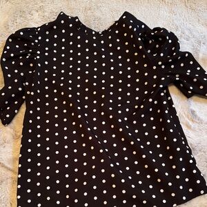 Source Unknown Black and White Polka Dot Blouse